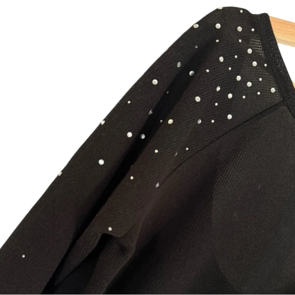 VICTORIA’S SECRET PINK Embellished Rhinestone Sleeve Knit Open Back Sweater L - Image 7