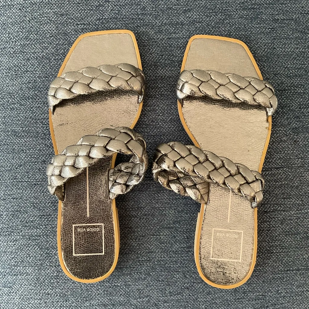 Dolce Vita Indy Sandal Light Gold / silver Metallic Stella Size 8.5 - Image 4