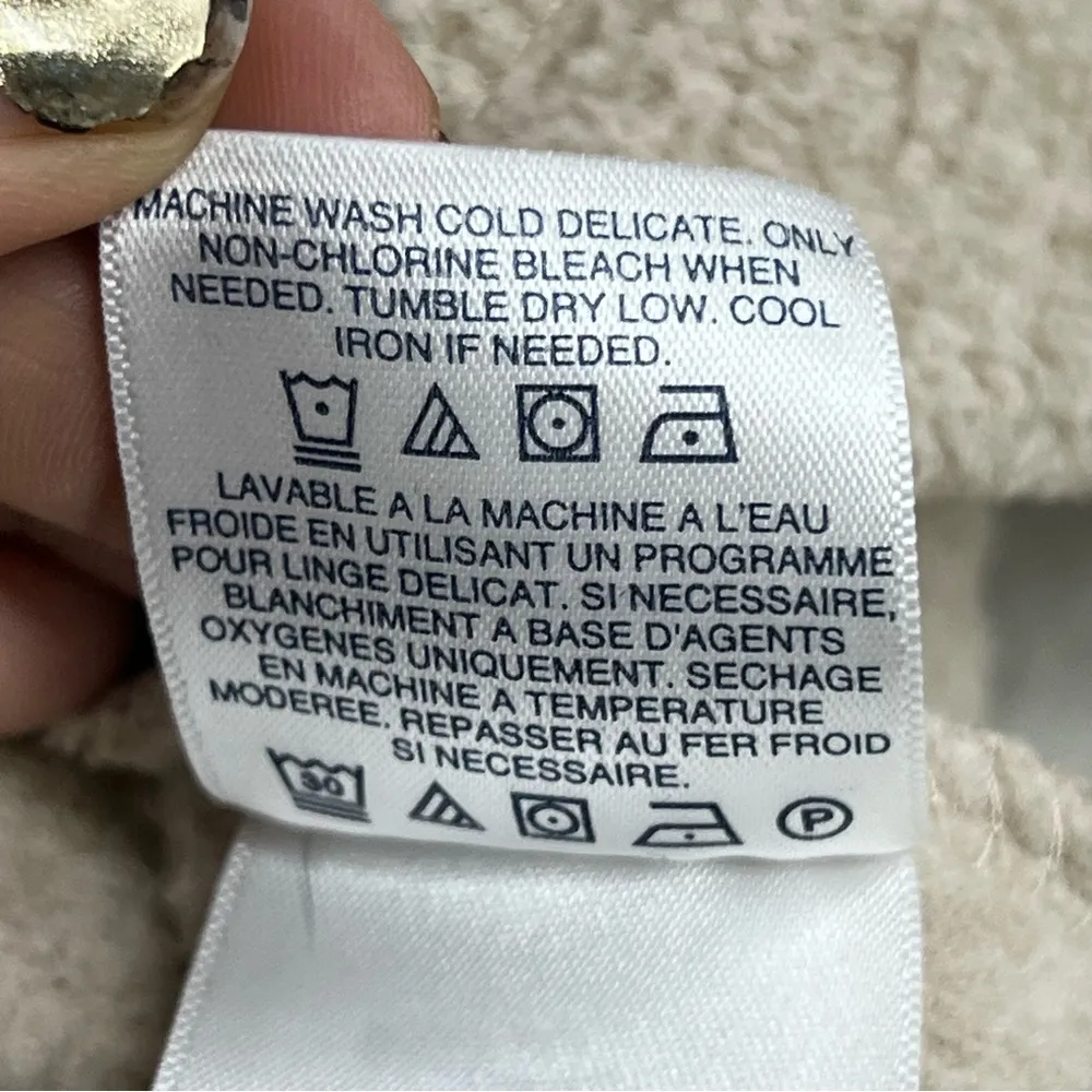 Lands' End Full Zip Sweater button up Jacket Size m/t 10-12 - Image 13