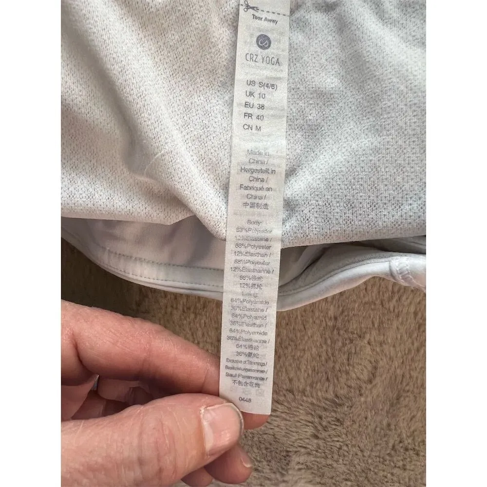 CRZ YOGA Women's High-Rise Lined Biker Shorts White Size 6 Standard Acti… - Image 8