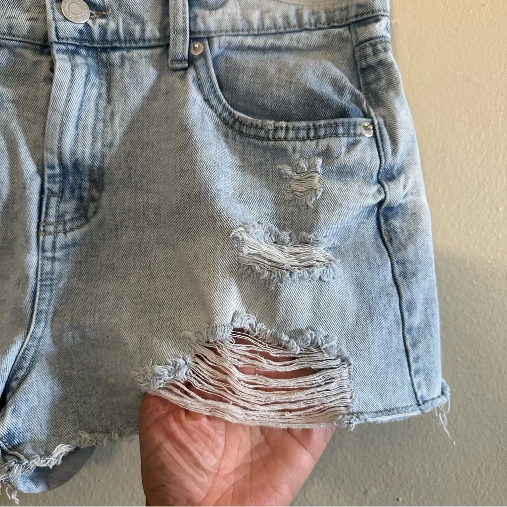 Refuge Light Blue Distressed Jean Shorts - Image 5