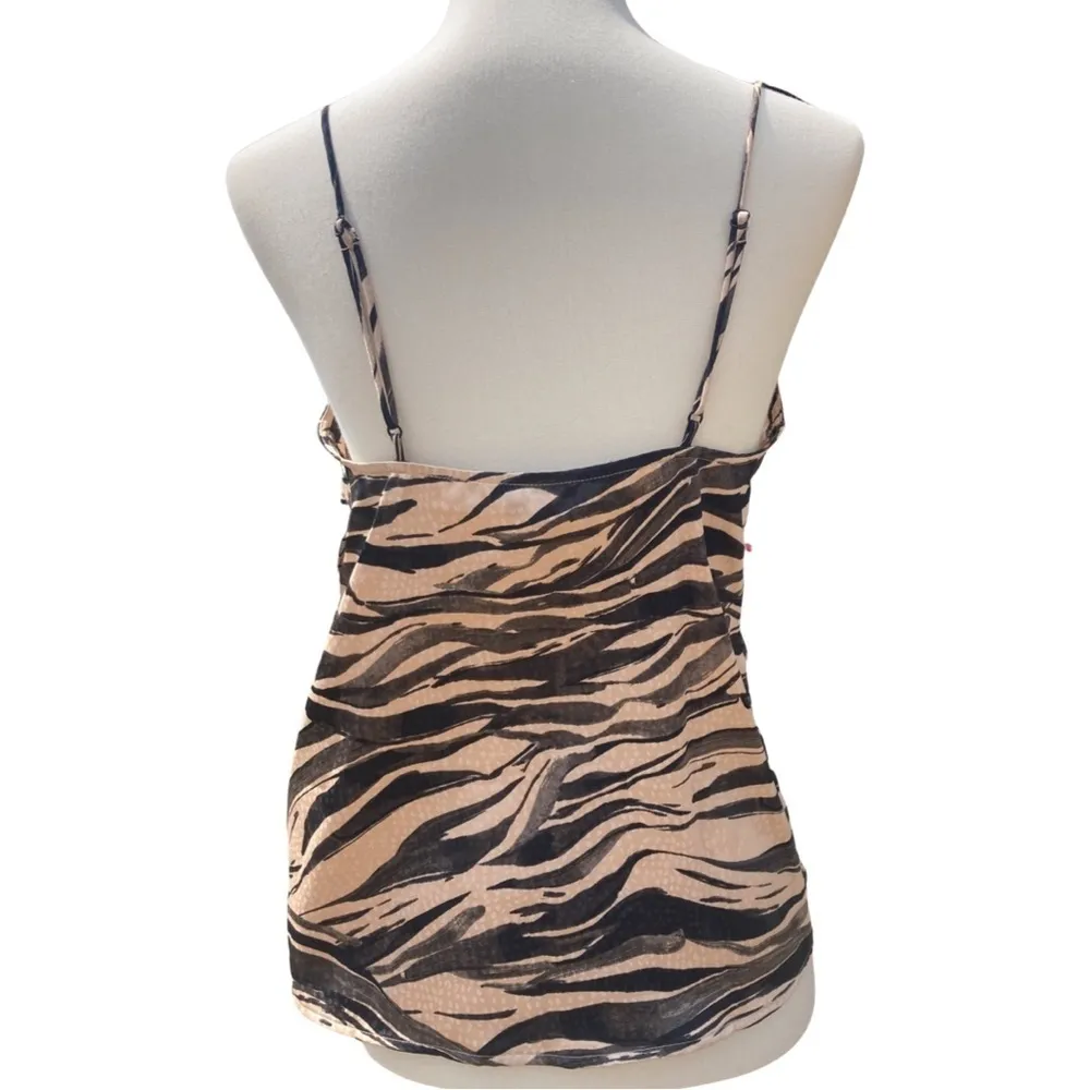Nine‎ West Women’s Top Sz XS Tank Animal Print Silky Camisole Blouse - Image 3