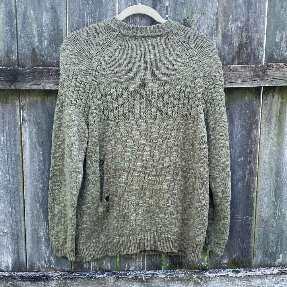 Lovers + Friends‎ Green Distressed Mock Neck Sweater | XS - Image 6