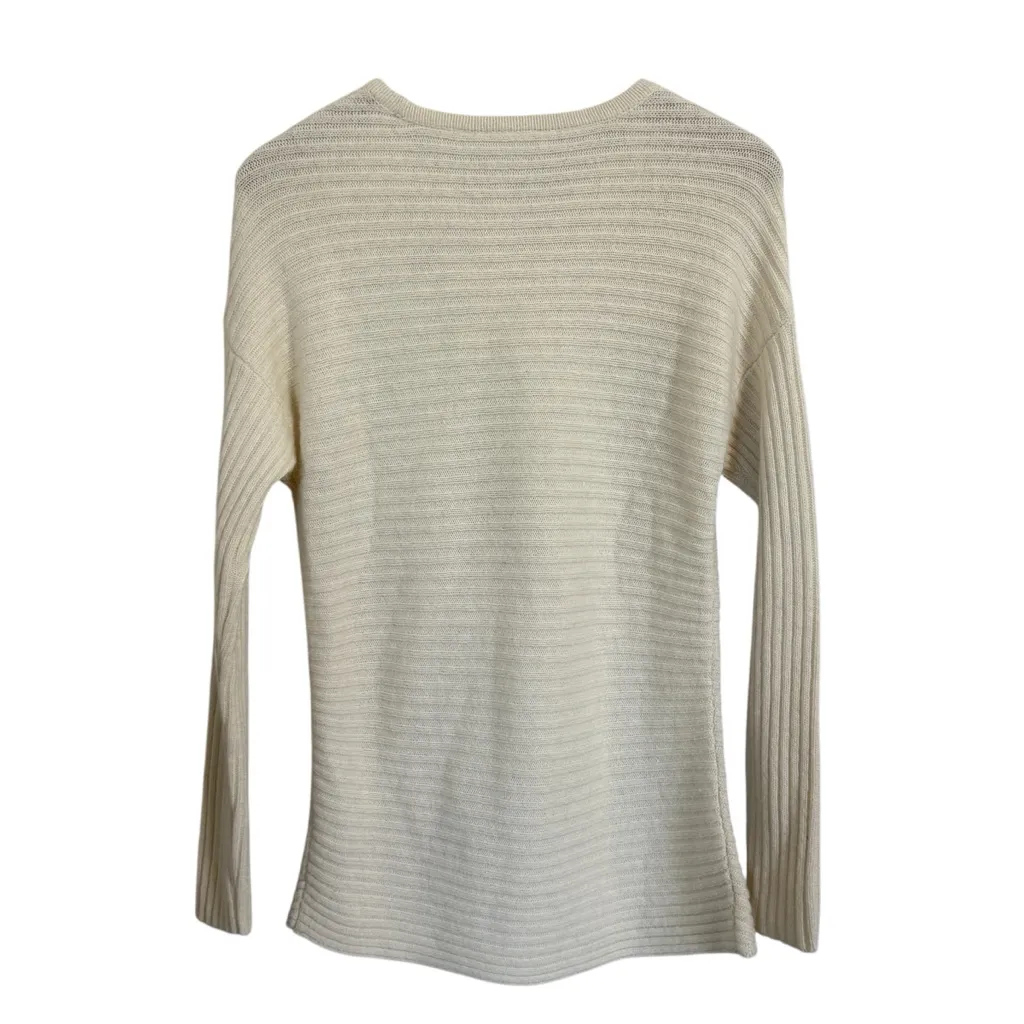 Paige Cream/Custard Helena Sweater Chain Detail Lambs wool Blend Women’s Size S - Image 5