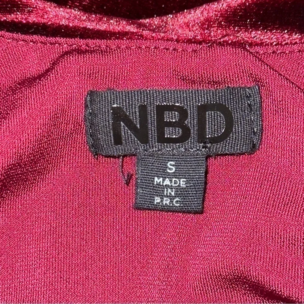 NBD Women’s S Burgundy Wine Velvet In the Deep Slit Sides Low Back Maxi Dress - Image 8