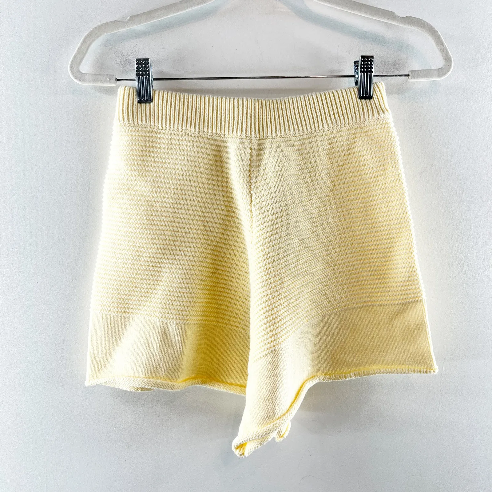 Princess Polly Cheyenne High Rise Knit Shorts Yellow XS / S - Image 3