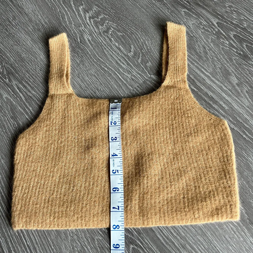 Everlane Crop Top Womens Small Wool Blend Cozy Stretch Camel Brown - Image 5