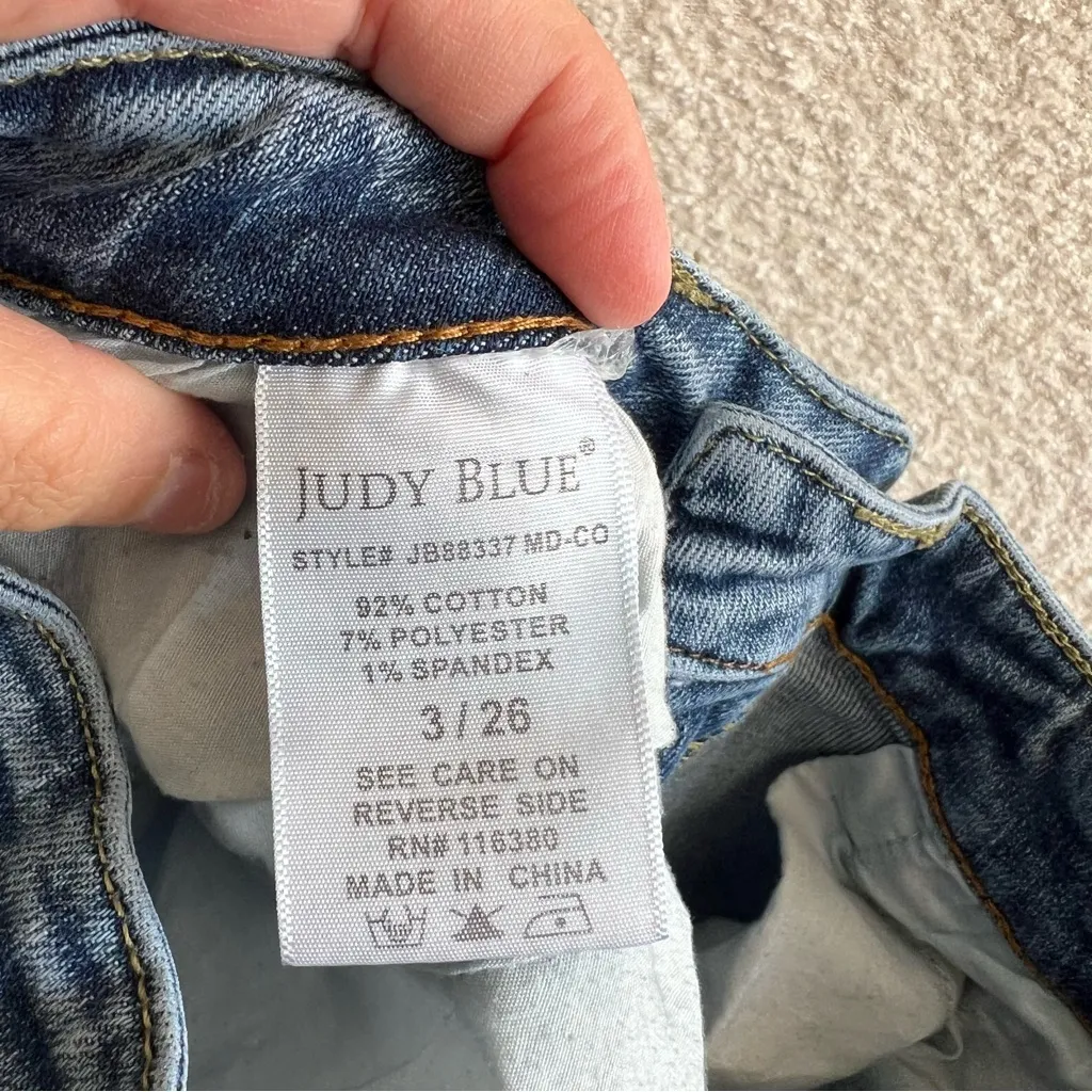 Judy Blue Women’s Blue High‎ Waist Boyfriend Jeans Stretch Size 3 / 26 - Image 13
