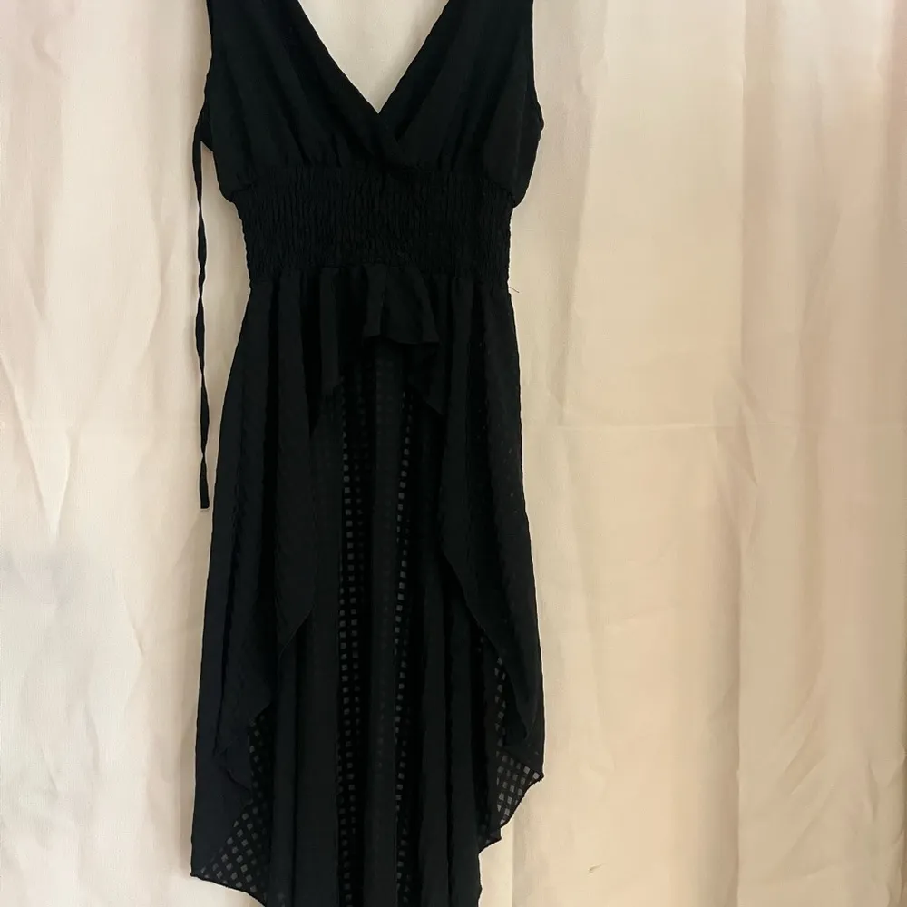 SHEIN Black Smocked V-Neck Blouse Cocktail - Image 4