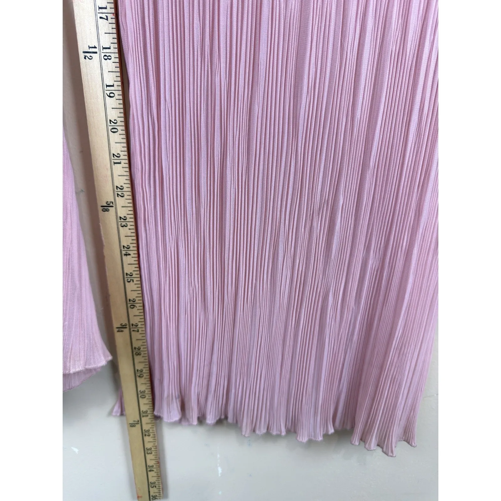 Zara Pink Pleated Wide Leg Palazzo Pants for Women Pull-On, Size L - Image 9