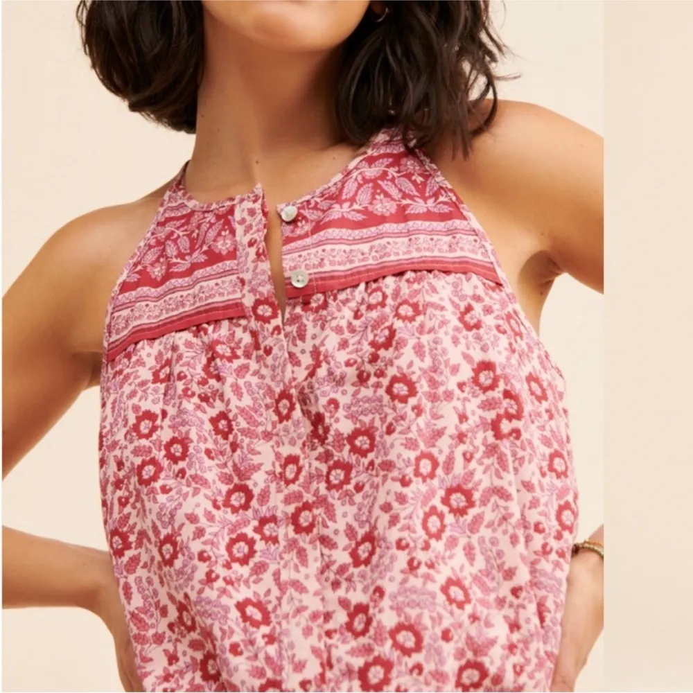 Faherty Adella Pink Floral jumpsuit size Small - Image 3