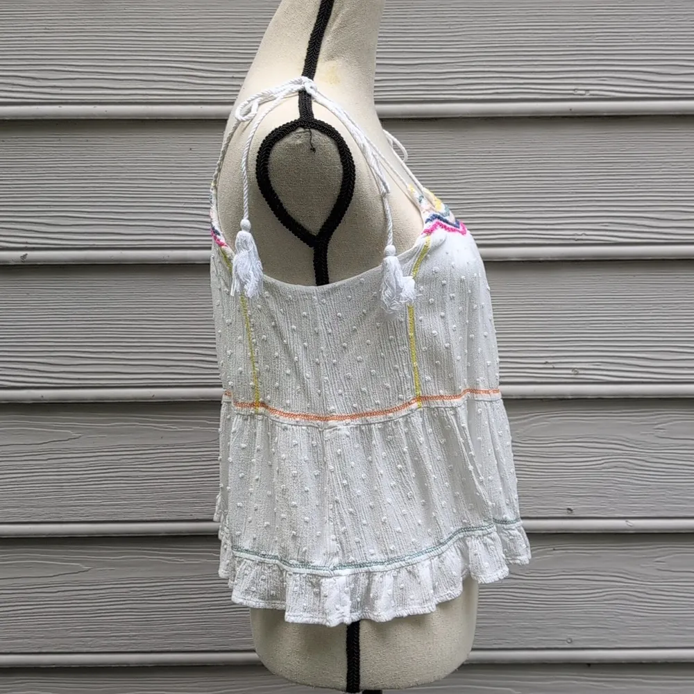 Altar'd State Tie Strap Flowy Sleeveless White Top - Image 4