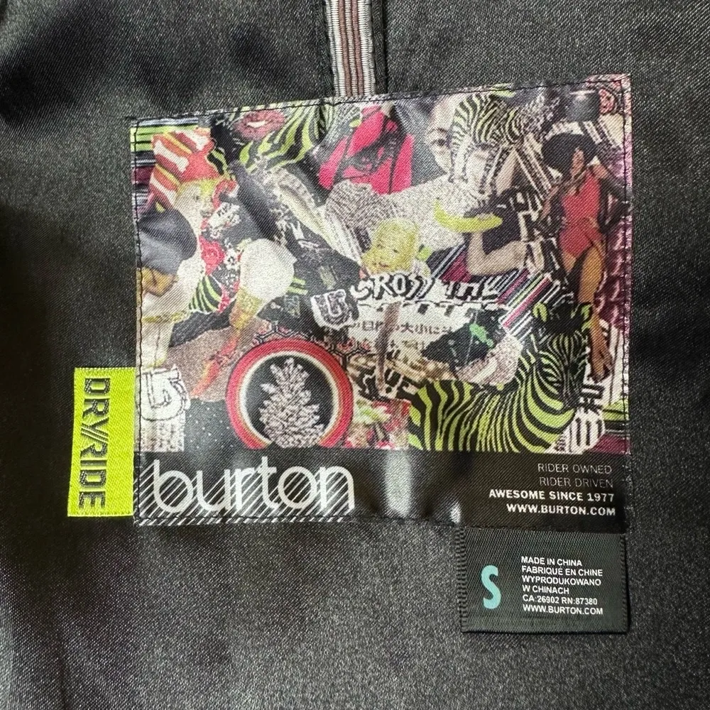 Burton Black Button Hooded Faux Fur Vest Multicolor Pattern Size 19 - Image 3