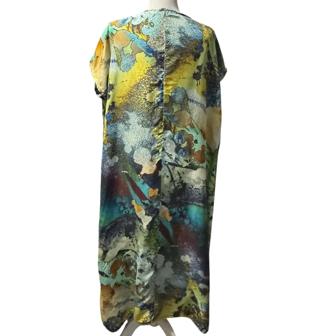 Bryn Walker Silk Maxi Dress | Abstract Painterly Print | Made in USA | Size S - Image 4