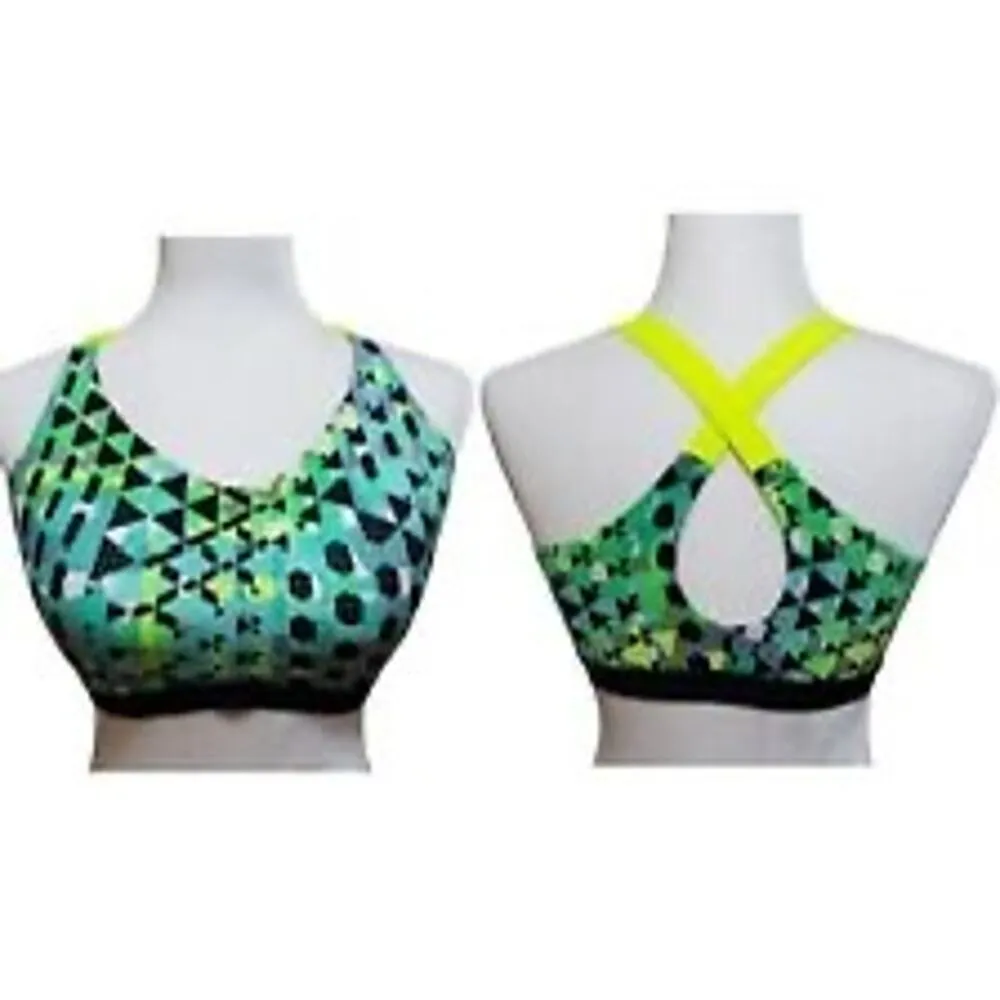 Lightweight by Victoria Sport Green Yellow Black Multi-color Sports Bra 32D - Image 7