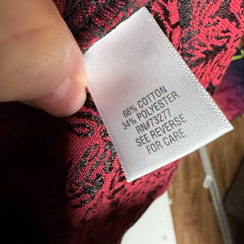 Vintage vampire vibes jacket Croft & Barrow Red jacquard Patterned Blazer L - Image 6