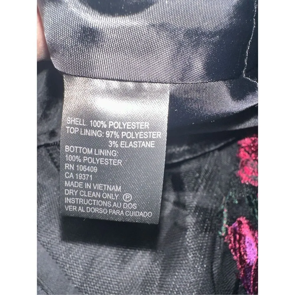 Tahari Arthur S. Levine Women's Sleeveless Fit & Flare Dress Floral Embroidery S - Image 12