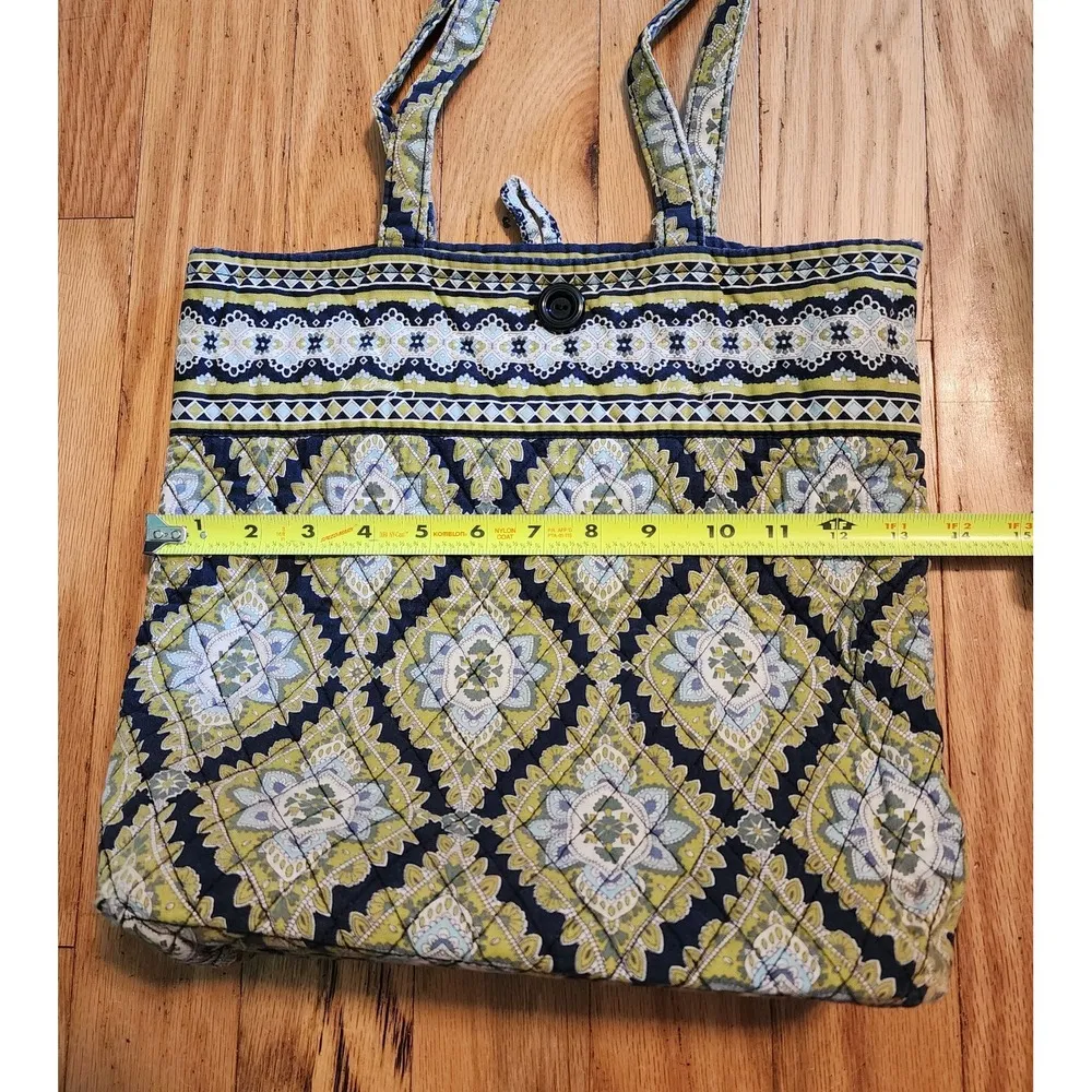 Vera Bradley Cambridge Paisley Quilted Cotton Large Tote Shoulder Bag Blue Green - Image 3