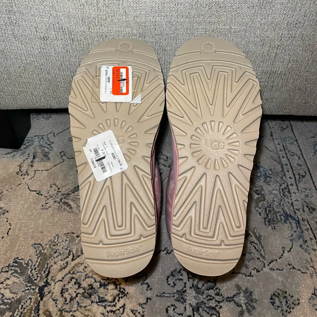 UGG  Classic Mini Jersey Stripe Blush Boots - Image 9