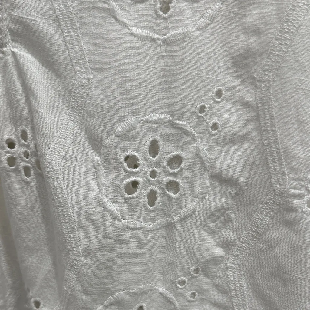 Christian Siriano White Eyelet Blouse Size XL - Image 4