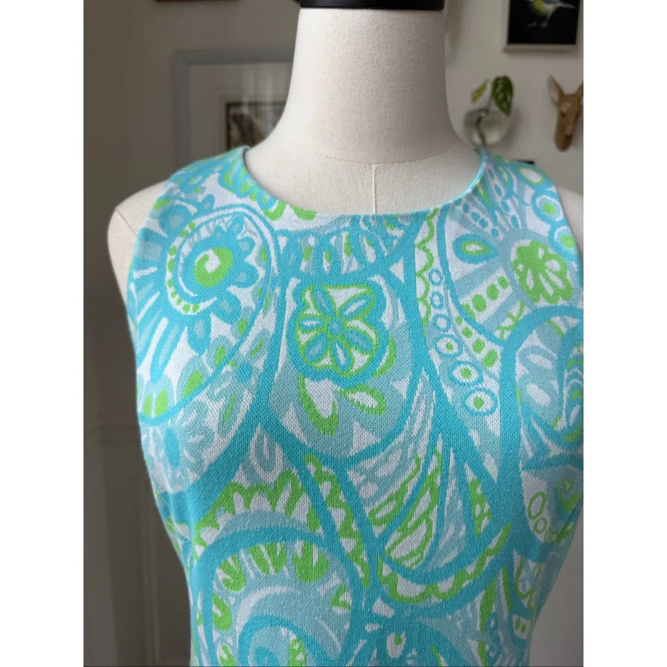 Lilly Pulitzer Kent Drop Waist Seaspray Knit Dress Size M - Image 3