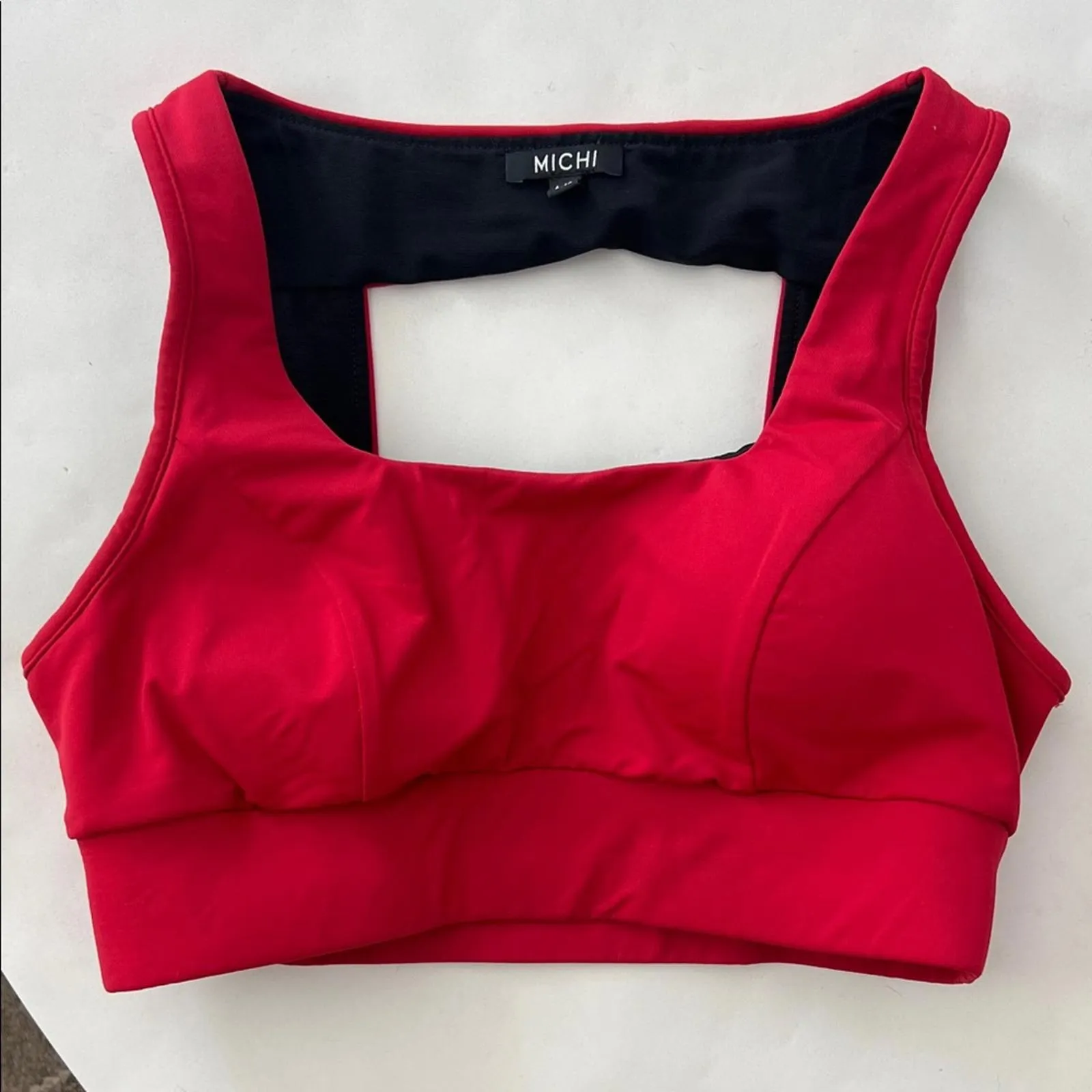 MICHI Red Match Open Back Sports Bra Size Large $98 [COPY] - Image 2