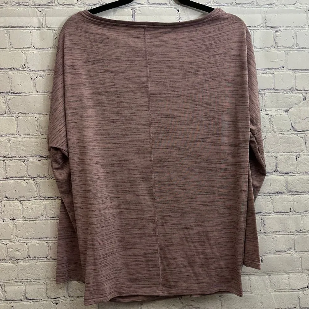 Athleta Essence Flow Top Heathered Purple Long Sleeve Tee Athletic Casual Medium - Image 4