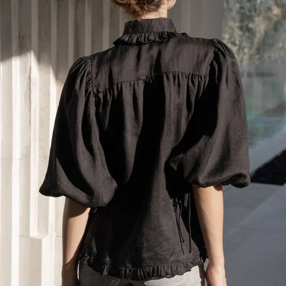 Lu•ciee Valerie Ramie Shirt black eco - Image 4