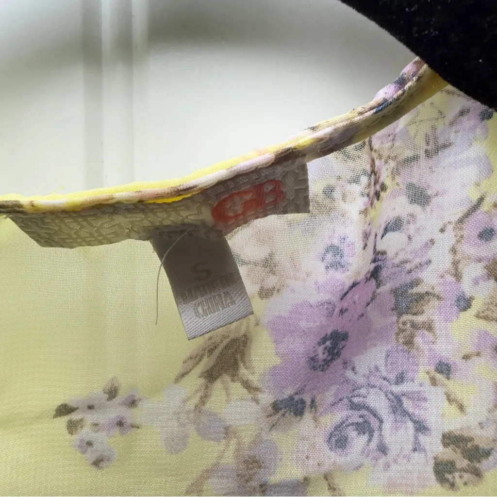 GB Gianni Bini Floral Boho Tie Front Kimono Cardigan Semi Sheer Multicolor S - Image 6