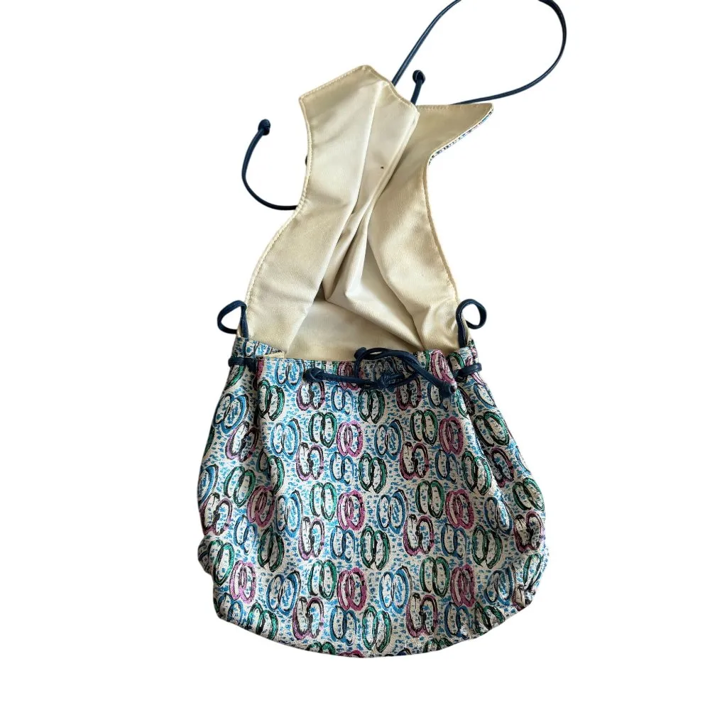 CARLOS FALCHI Vintage Leather Multicolor Shoulder Bag Pink - Image 9