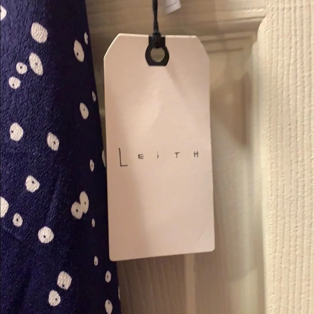 Leith Navy & White Peacoat Button Dots Skirt, NWT - Image 4