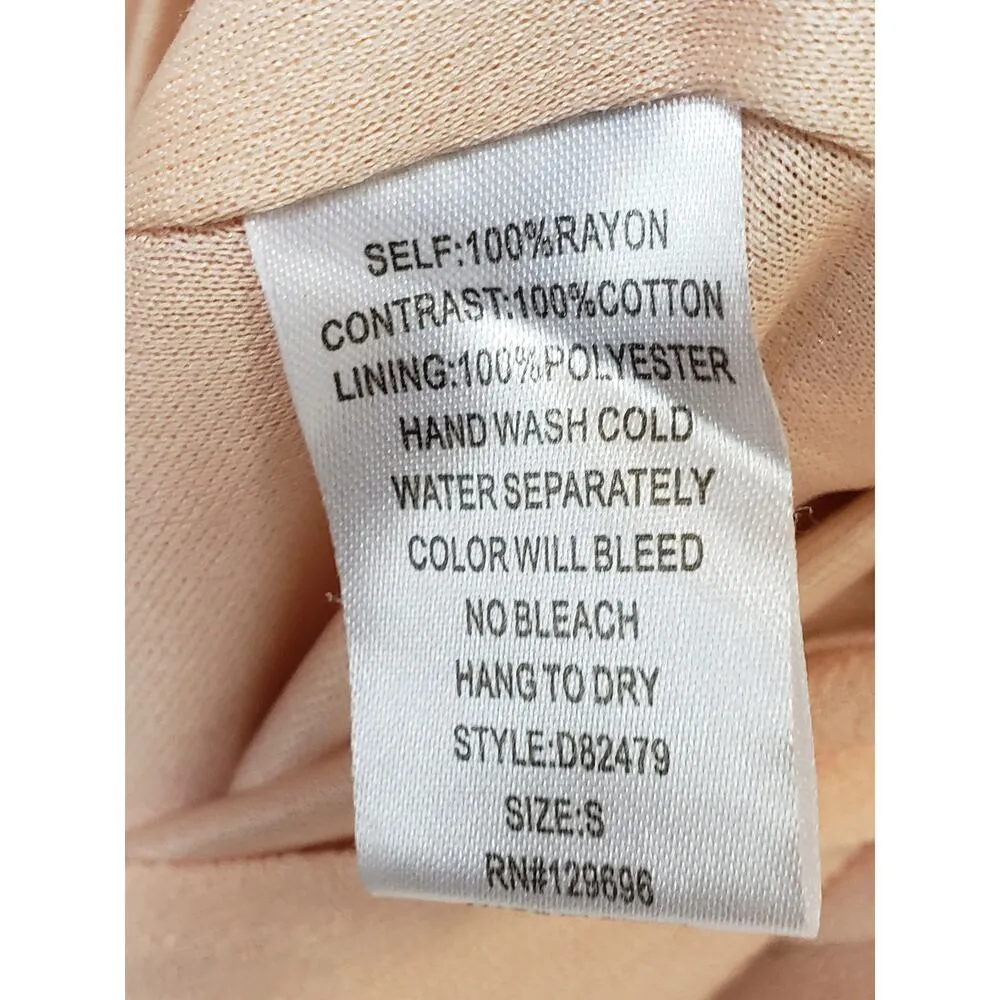 Miami A Line Dress Womens S Pink Lace Floral Lined Long Sleeve V Neck Pullover - Image 6