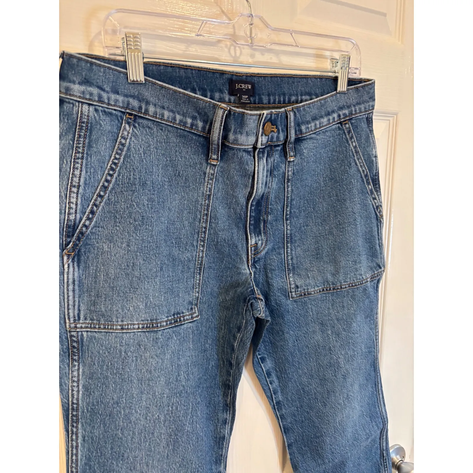 J Crew‎ Denim Carpenter Crop Jeans Size 30P Front Pocket Blue - Image 2