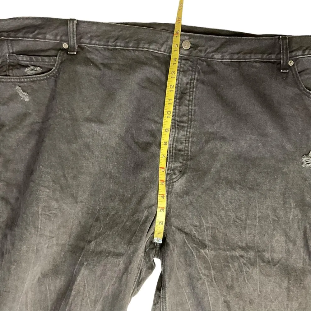 Old Navy Women's High Rise Slouchy Straight Cropped Jeans 30‎ Black Distressed - Image 10