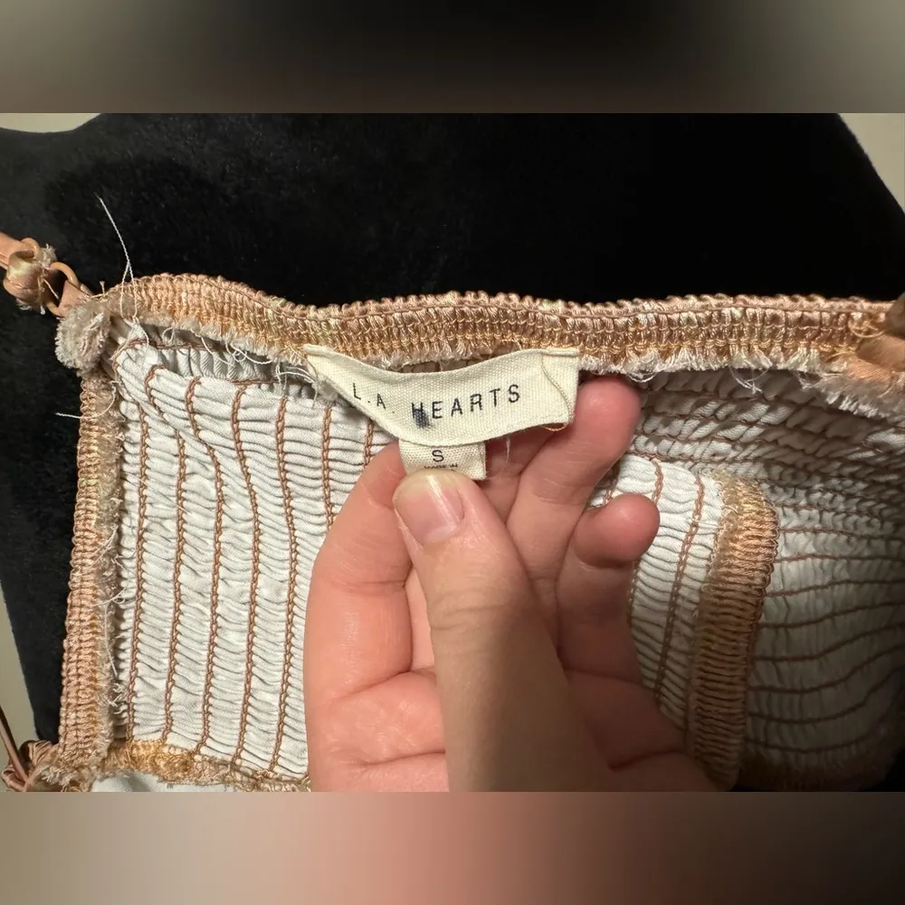 EUC L.A. Hearts Pink & Green Butterfly Corset top size small - Image 4