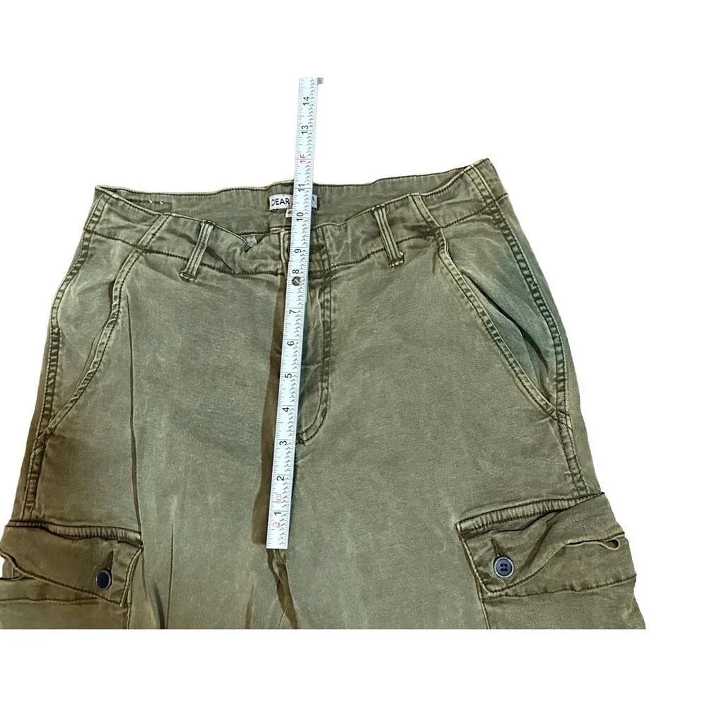 Dear John Gia Cargo Palm Green pants joggers high rise elastic ankle sz 28 - Image 5