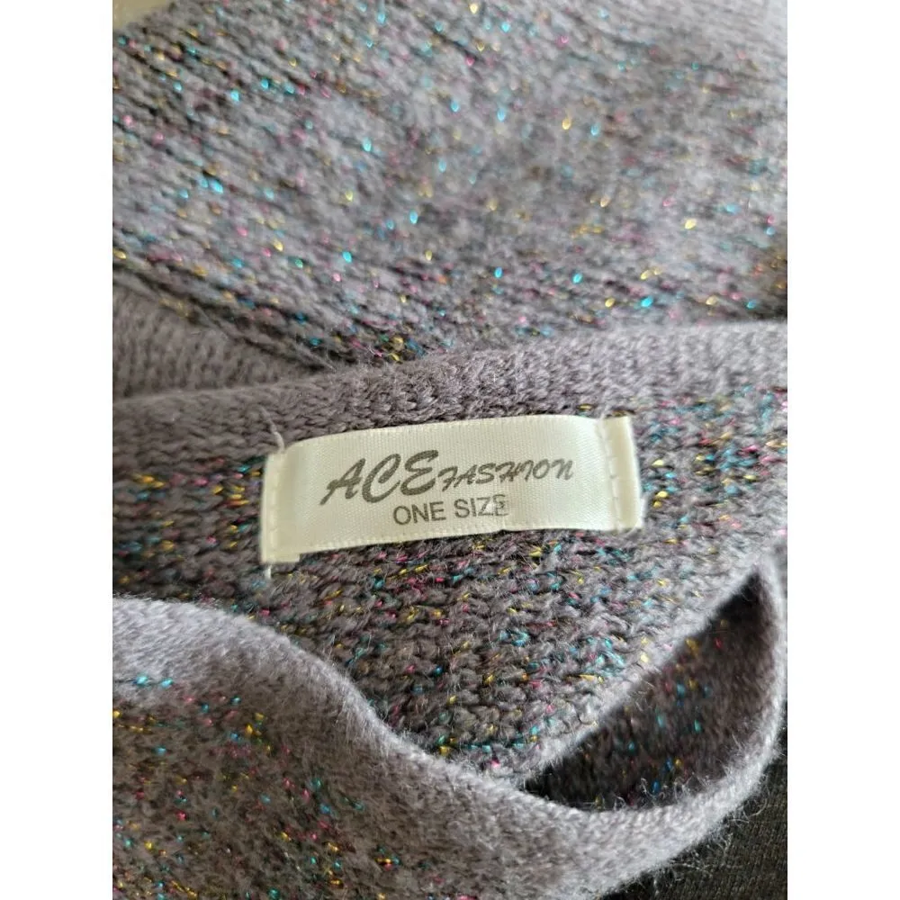 Ace Fashion Poncho Pullover Women's Sweater Gray Size undefined - Image 2