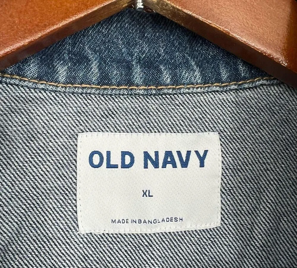 Old navy Classic Jean Jacket button front denim blue 100% cotton Women size XL - Image 8