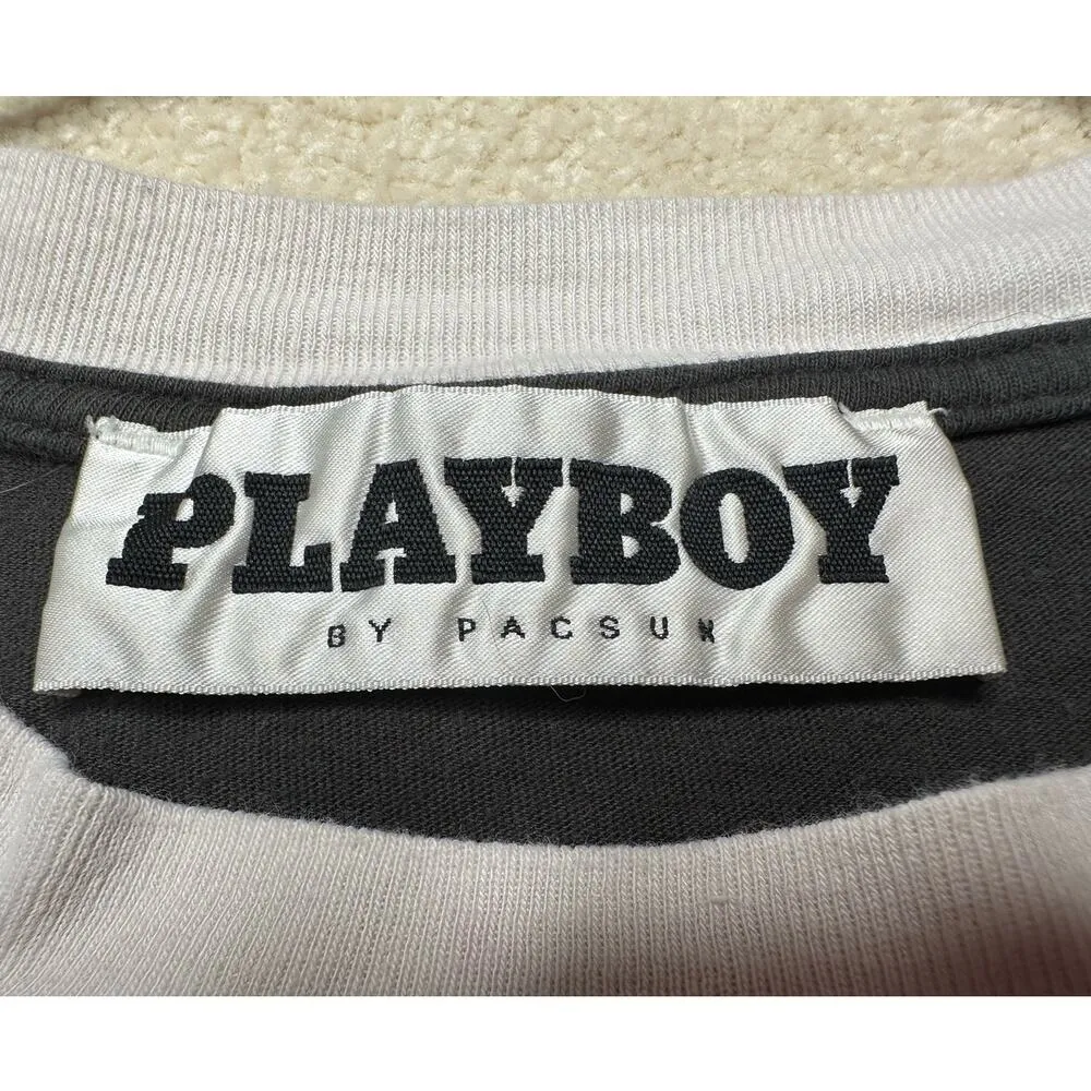 Playboy: Black and White Contrast Logo Long Sleeve - Image 4