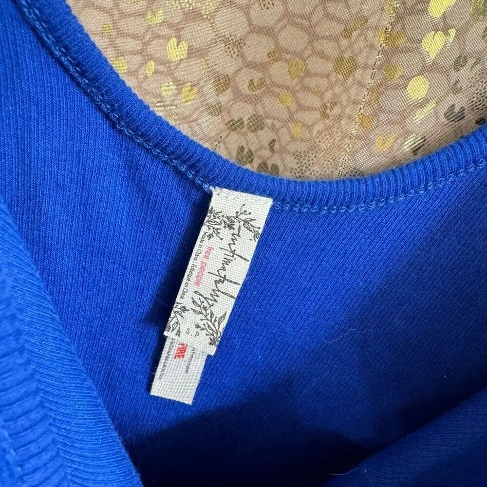 Free People Take‎ Me Out Henley Tank-Top Bodysuit Cobalt Blue Small - Image 5