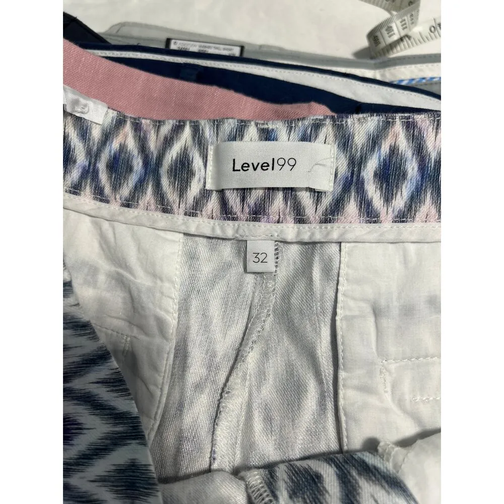 Level 99 x Anthropologie size 32 Pastel Aztec Linen Lyocell Shorts Stretch New! - Image 4