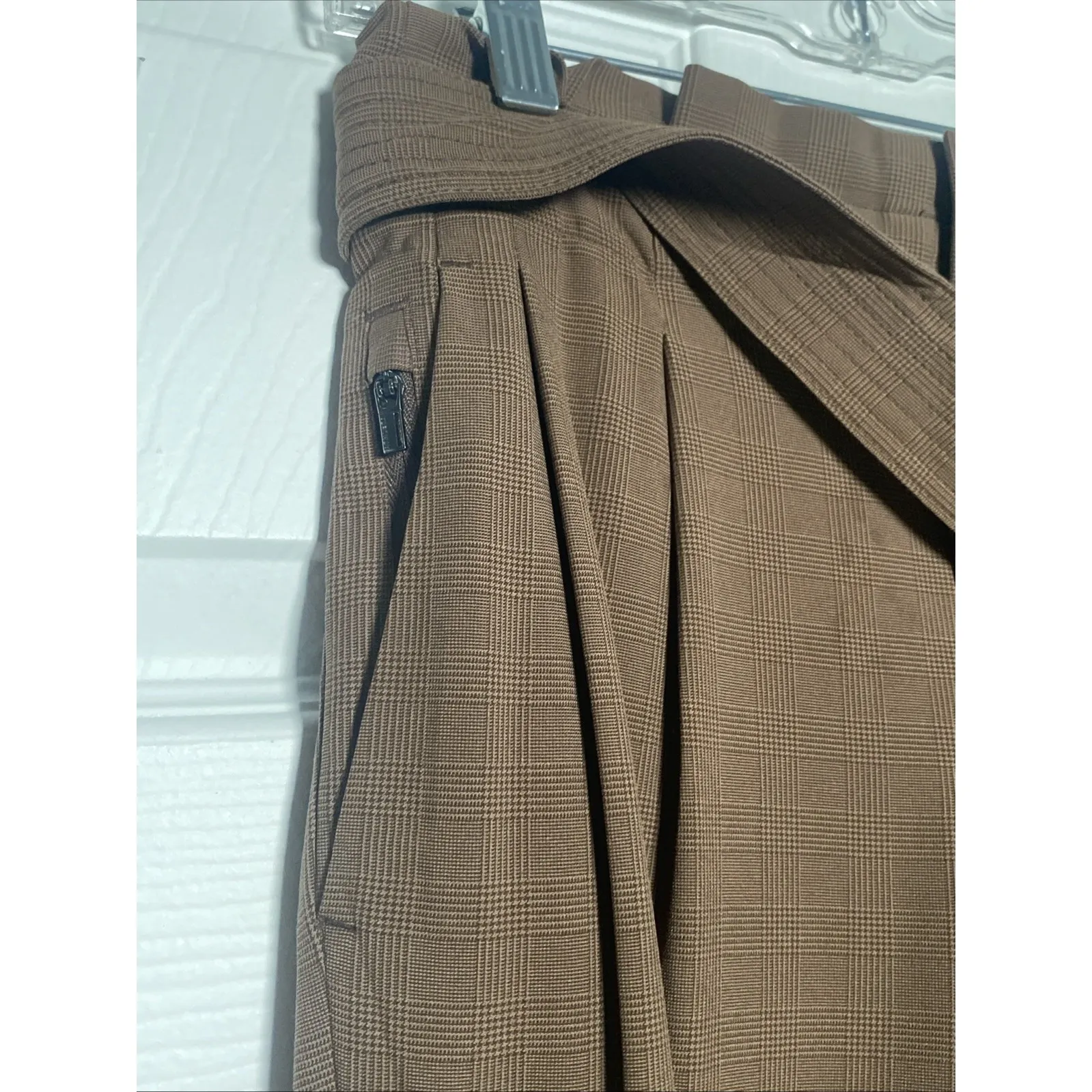 Athleta Womens 4P Brown Paperbag Tie Waist Career Comfort High Rise - Image 4