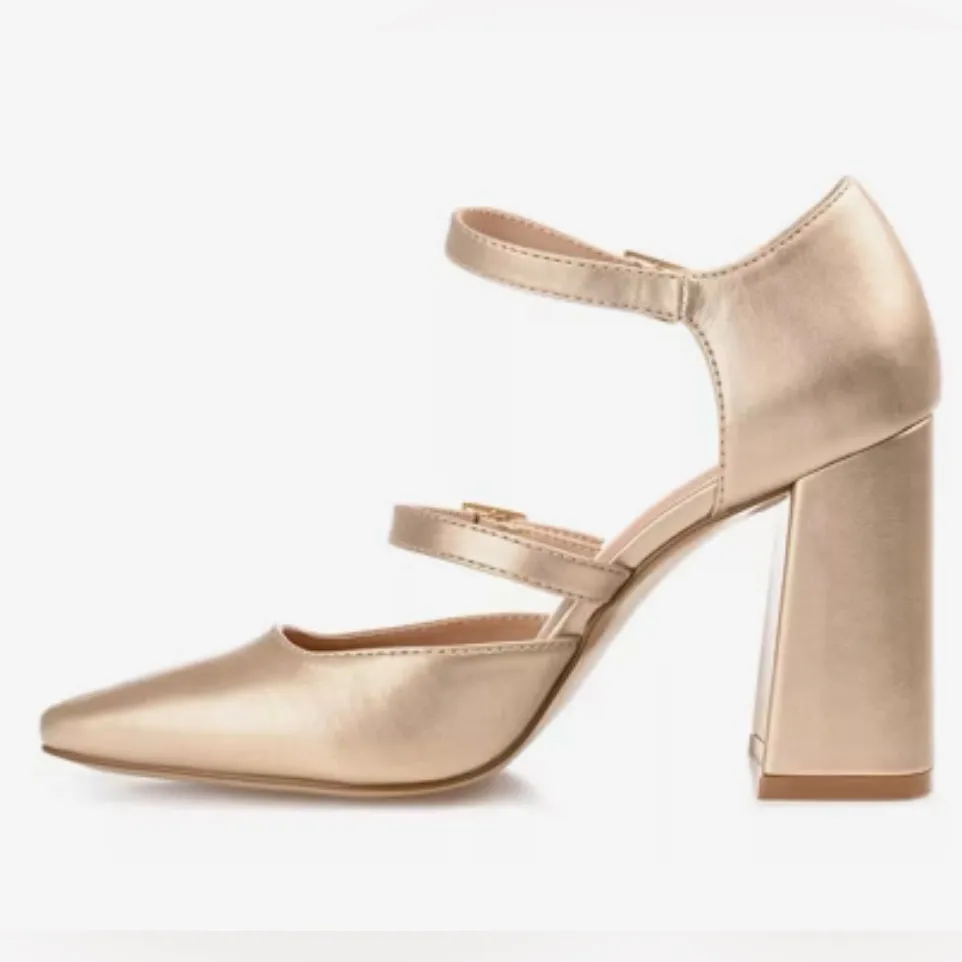 NEW Gold Journee Isadorah Mary Jane Pumps Shoes 8.5 $100 - Image 6