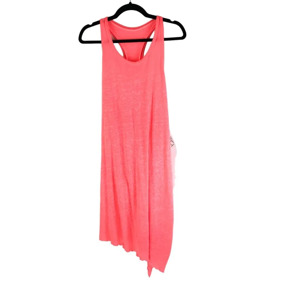 Becca Etc Rebecca Virtue Asymmetrical Side Tie Coral Swim Cover Pockets Pink 2X - Image 3