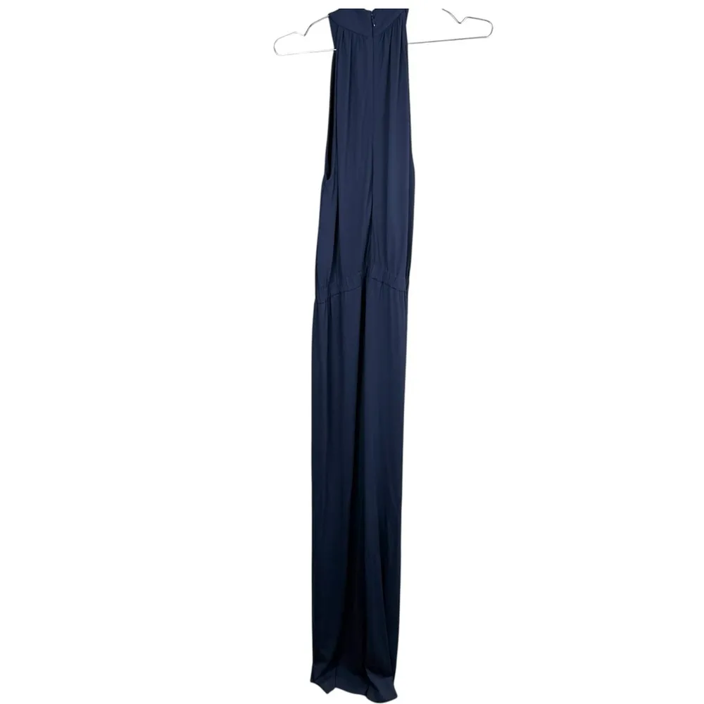 Michael Kors Collection Navy Sleeveless Draped Jumpsuit Blue Size 8 - Image 3