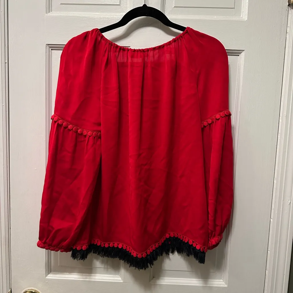 Tory Burch Sylvie Silk‎ Peasant Blouse - Image 6
