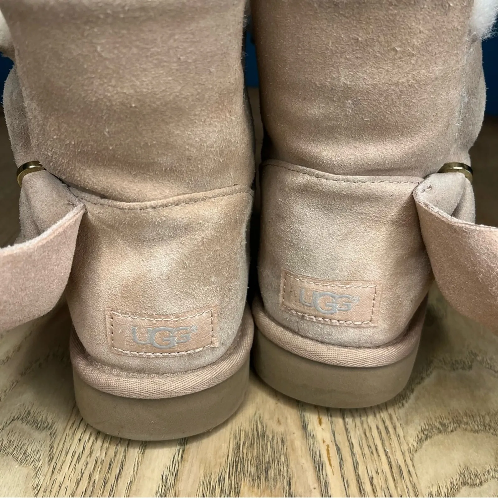 UGG Classic Mini Twist Ankle Boots Suede Fur Lined Blush Pink Women’s Size 8 - Image 9