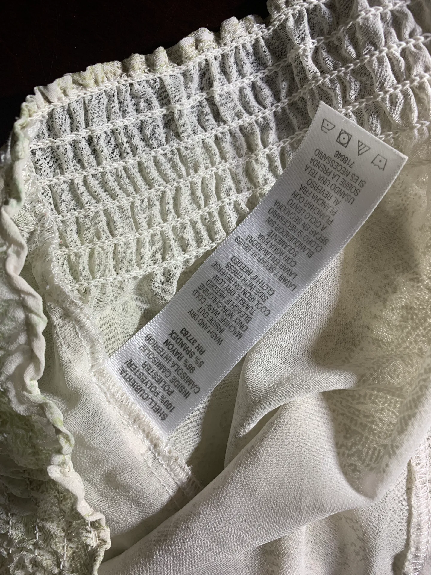 Green Cream Sheer Blouse - Image 8