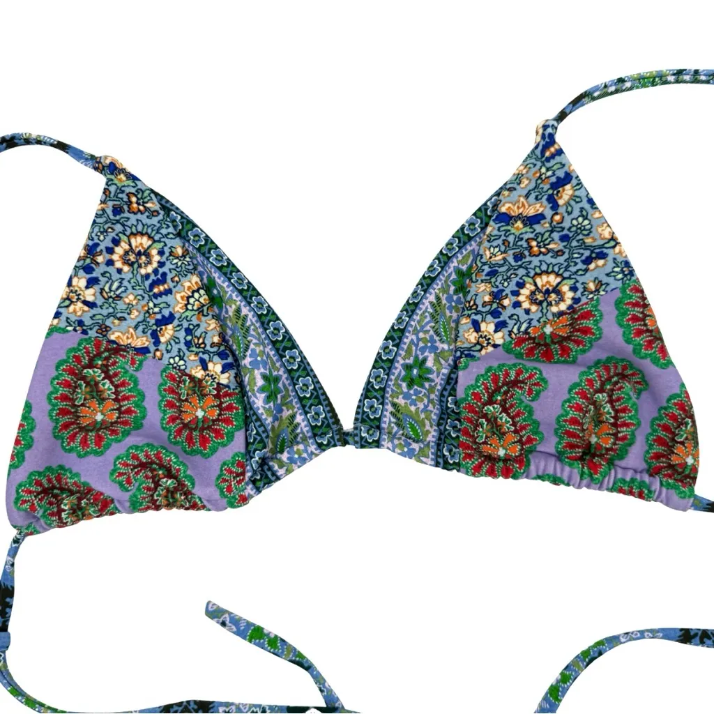 Boteh NWT‎ Tuckernuck Medium Onda Andri Tri Bikini FULL SET Blues Patchwork Boho Blue - Image 5