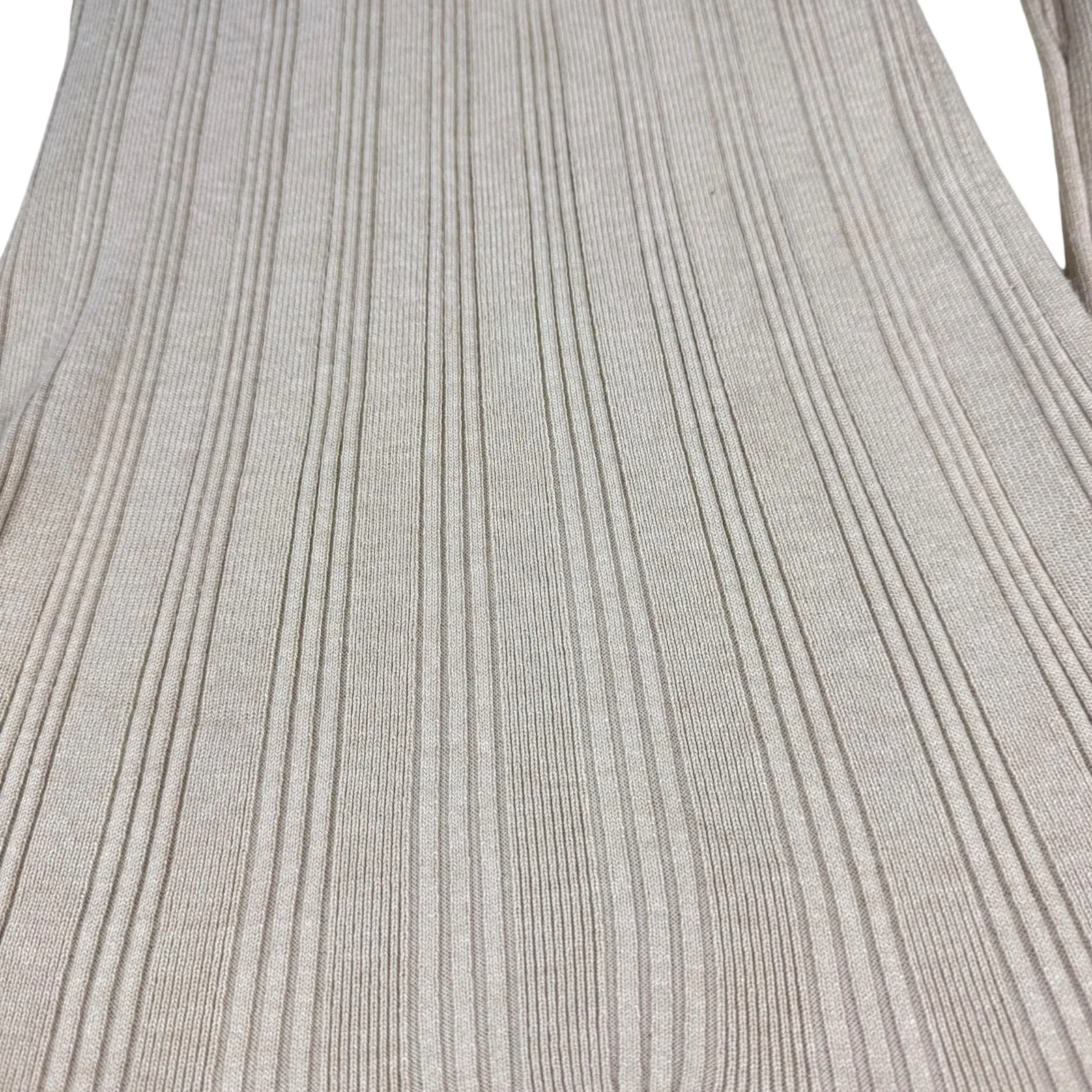 Olive‎ & Oak Tan Rayon Ribbed Knit Long Sleeve Light Above Knee Sweater Dress M - Image 3